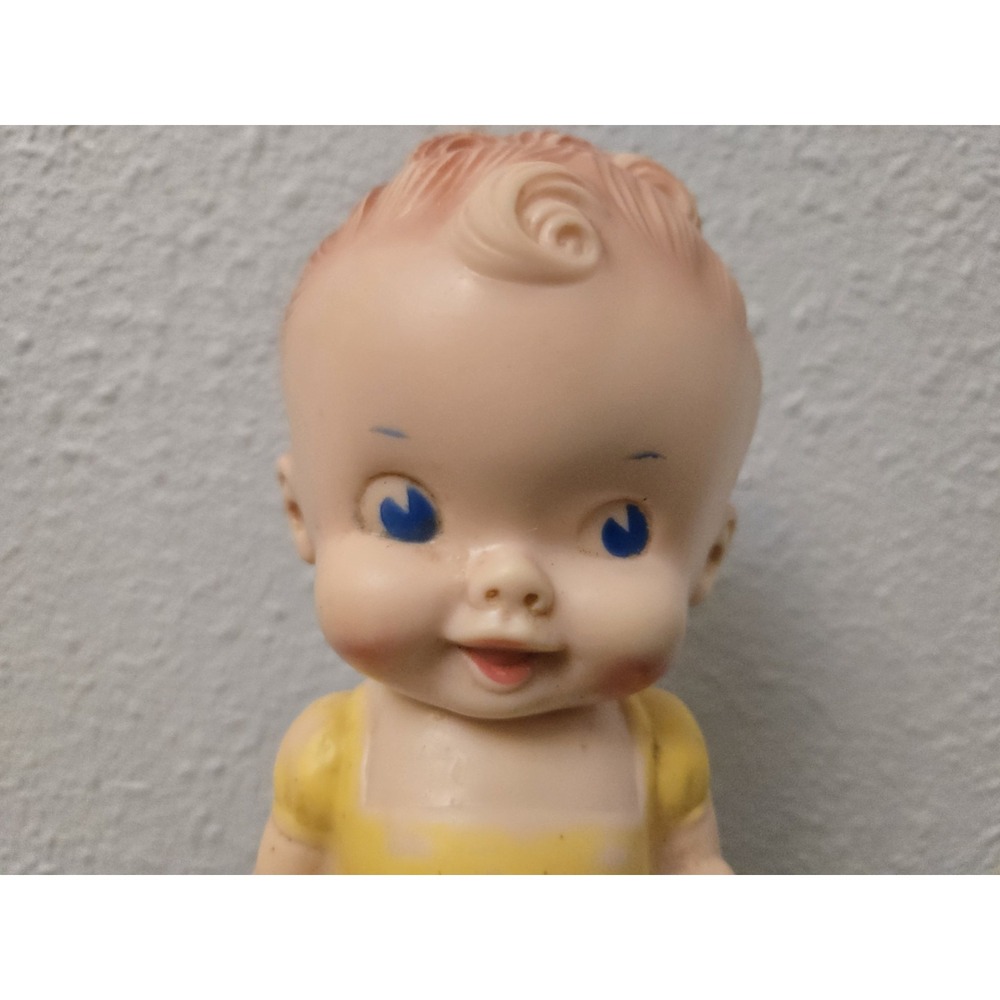 Vintage 1950's Rubber Doll, Ruth E. Newton, Sun Rubber Co, Yellow Dress Red Hair - Picture 2 of 13
